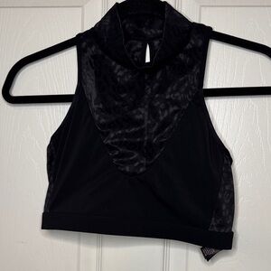 Victoria's Secret Black Sports Bra with Gold Logo